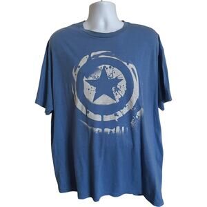 Marvel 2X Streetwear Captain America Shield T-Shirt Blue Relaxed